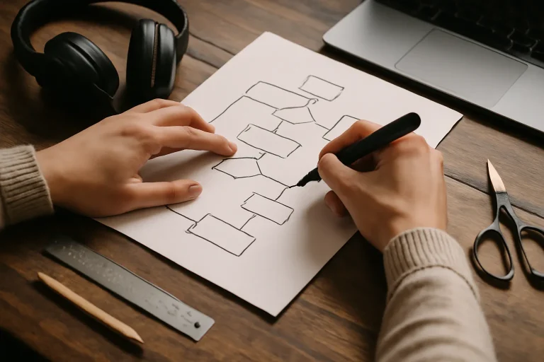 C&oacute;mo encontrar un dise&ntilde;ador con un diagrama de flujo pr&aacute;ctico paso a paso