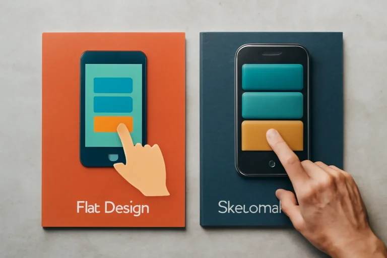 Flat design vs skeuomorphism: diferencias clave y cuál elegir para tu diseño