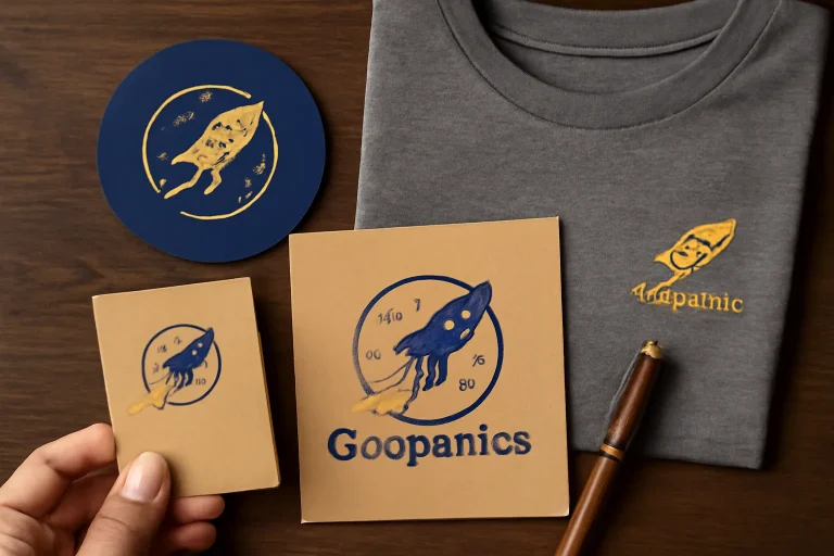 Dise&ntilde;o y branding del logo de Goopanics Stellar Journey: gu&iacute;a completa