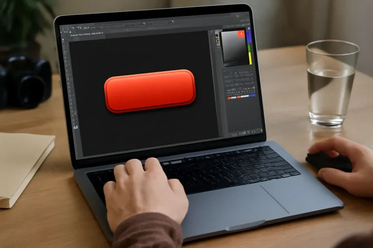 create a button in photoshop video