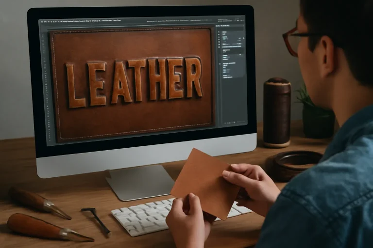 leather text effect photoshop