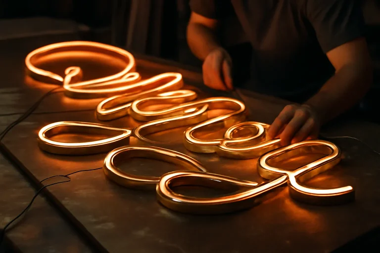 Tendencias en se&ntilde;alizaci&oacute;n de ne&oacute;n y dorado m&aacute;s all&aacute; de la pantalla