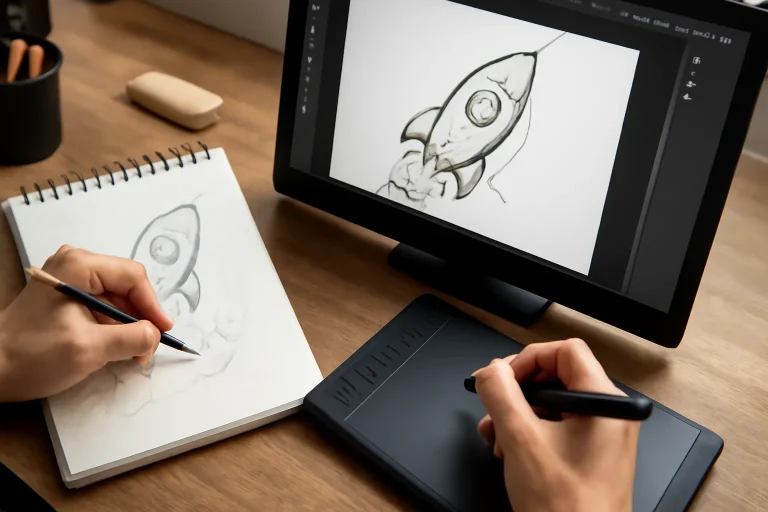 turning sketches into vector art with illustrators pen tool